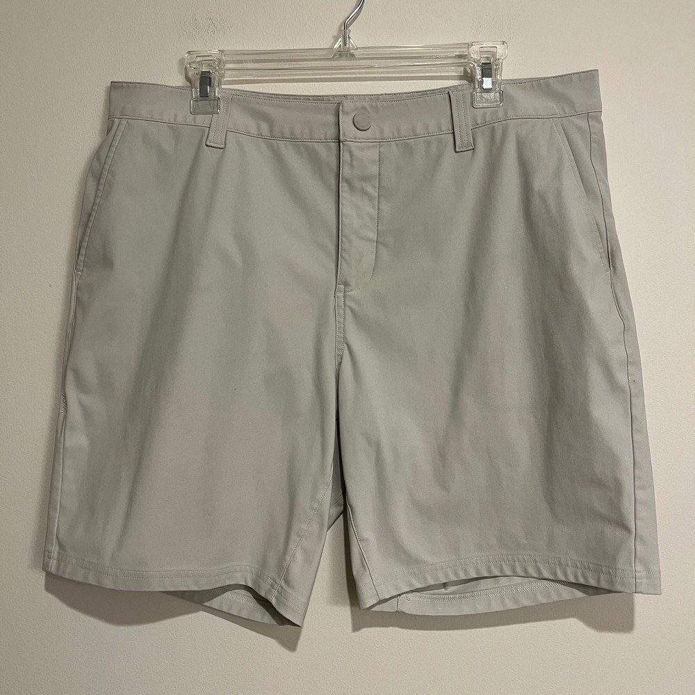 Mens‎ Rhone Shorts Commuter 9" Inseam Flat Front Chino Light Beige Stone Size 36